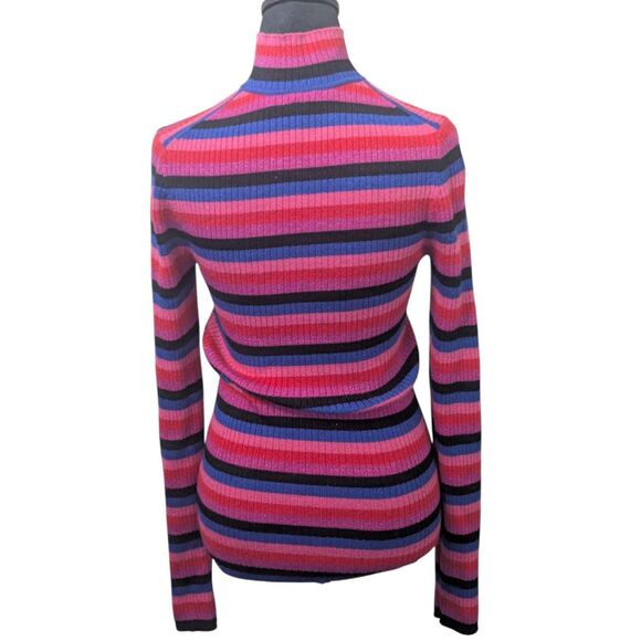 Trina Turk Merino Wool Striped Turtleneck, Size M - Picture 5 of 5